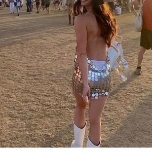 12th Tribe Gold and Silver Backless Dress